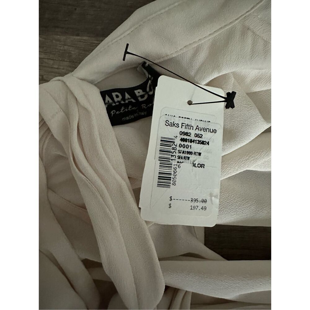 NWT Chiara Boni Sleeveless Tie Neck Button Down Tunic Top Off White Size 42 (6) - Picture 7 of 8